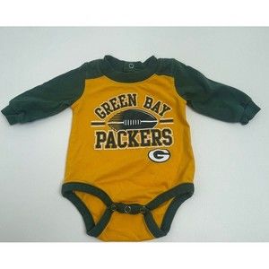 NFL Team Apparel Green Bay Packer Jersey Baby Bodysuit 0-3 Mos
